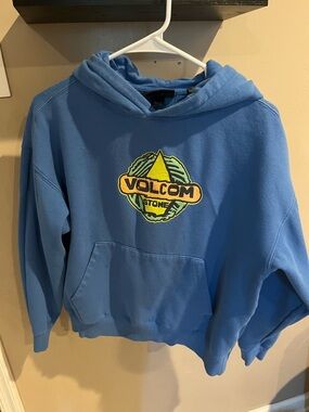 Volcom Blue Hoodie with Yellow & Green Logo